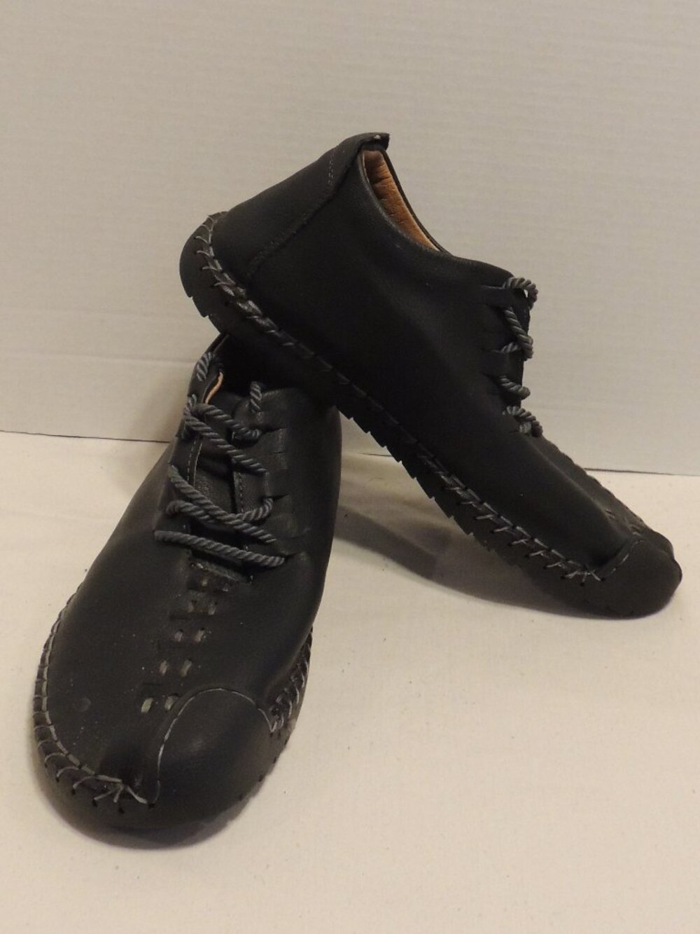 Fashion Shoes Men Size 11 Grey Stitched Side Lace Up Business Casual Shoes